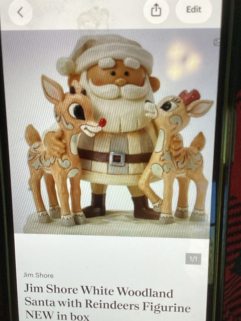 Jim Shore Rudolph Collection Woodland Santa with Rudolph and Clarice Figurine
